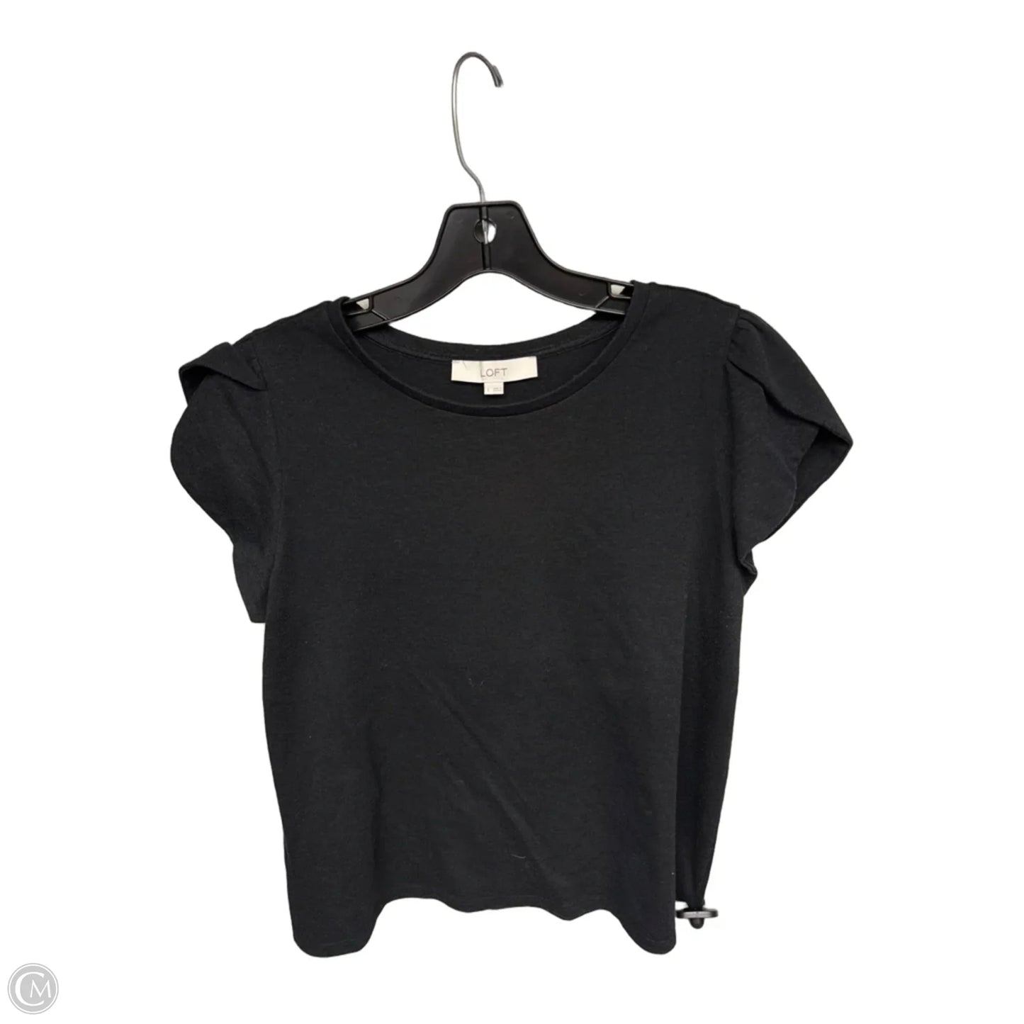 Top Short Sleeve By Loft In Black, Size: L
