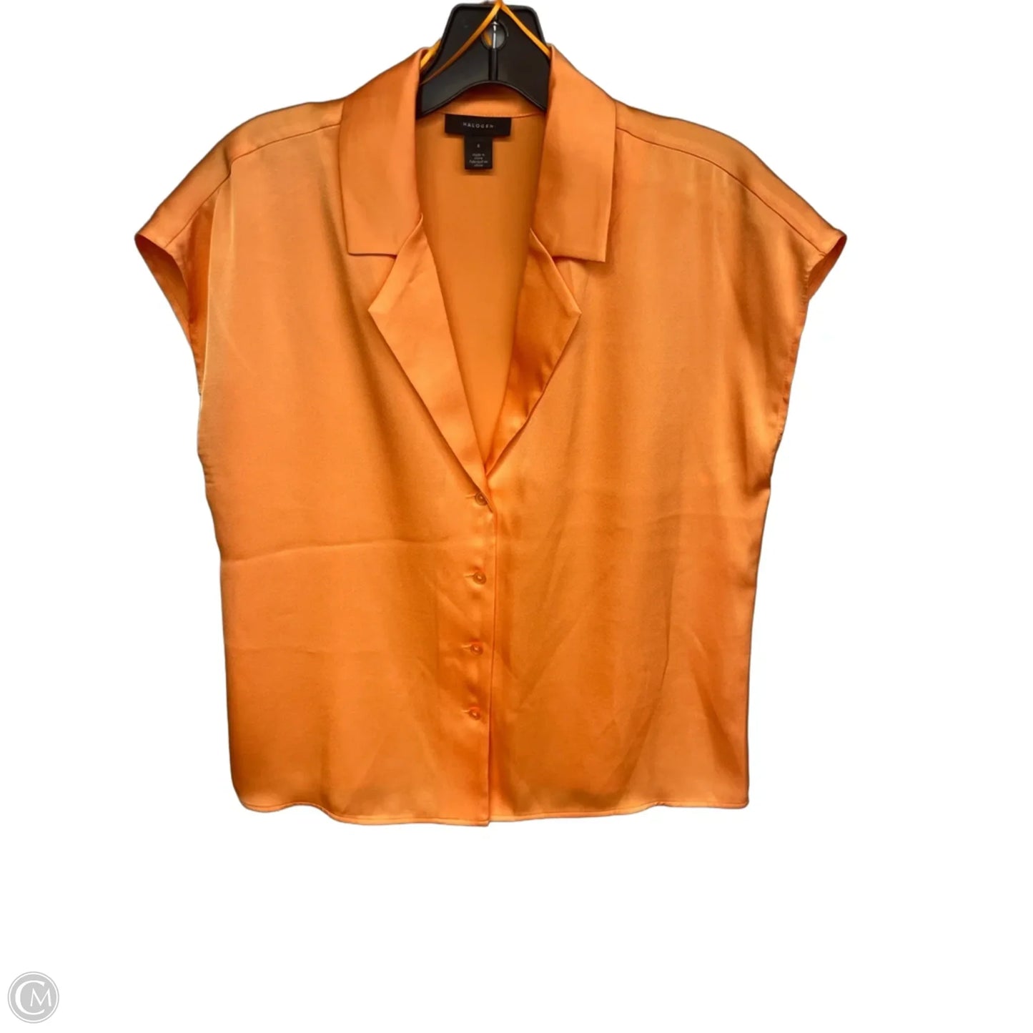 Top Short Sleeve By Halogen In Orange, Size: S