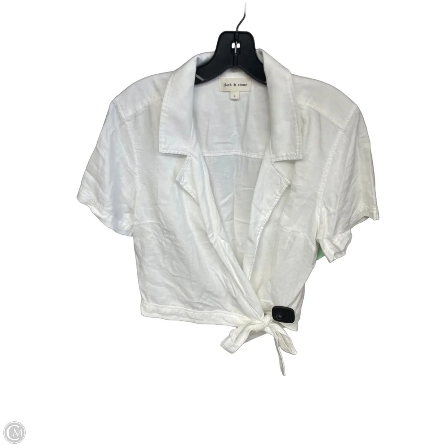 Top Short Sleeve By Cloth & Stone In White, Size: L