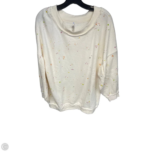 Sweatshirt Crewneck By Free People In Cream & Pink, Size: M