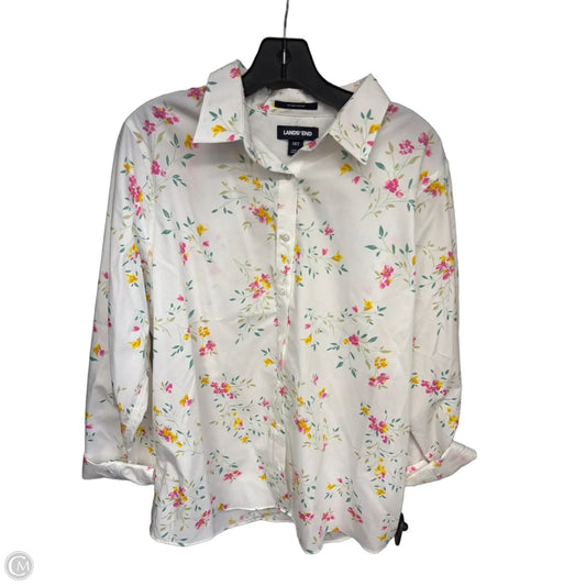 Top Long Sleeve By Lands End In Floral Print, Size: 14