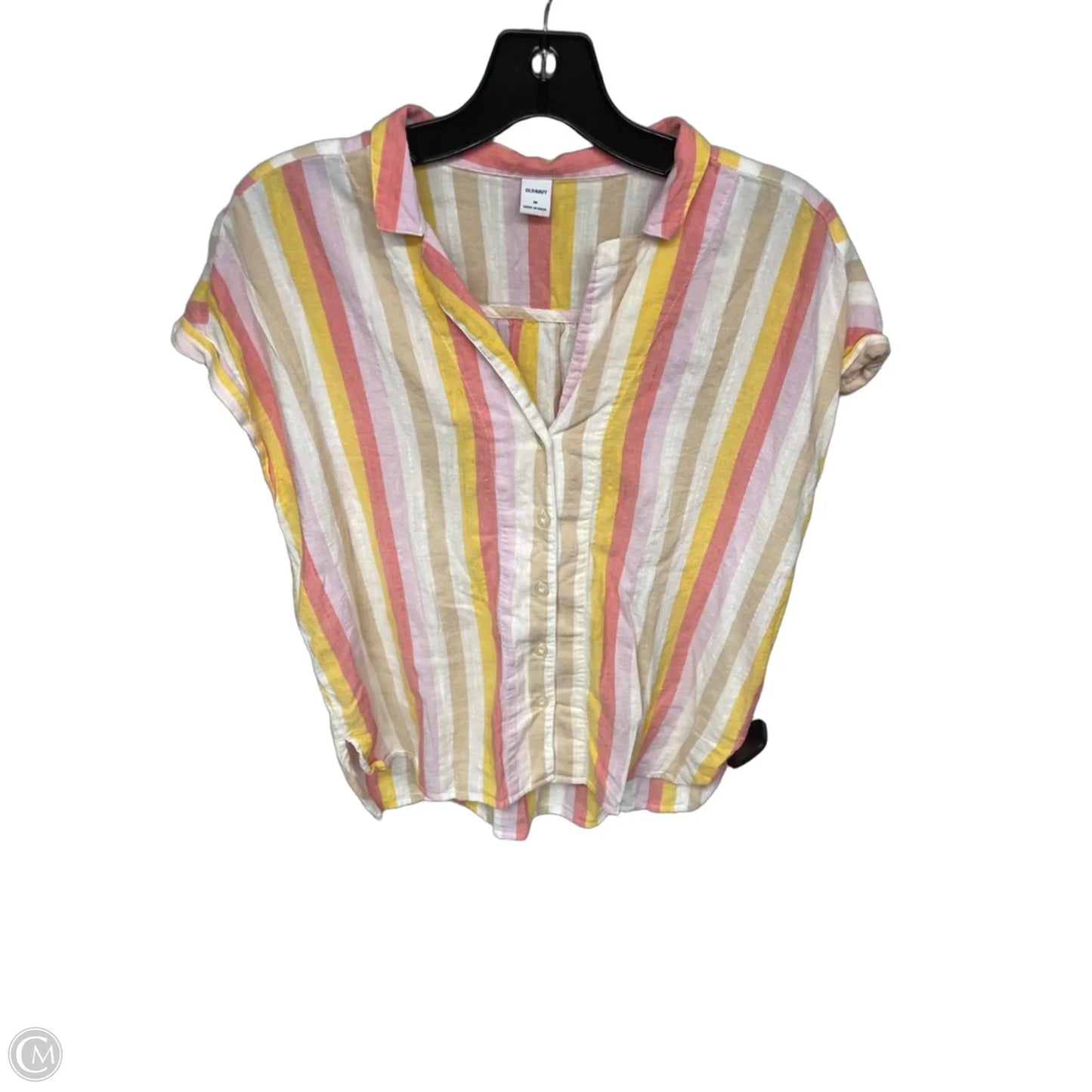 Top Short Sleeve By Old Navy In Striped Pattern, Size: M