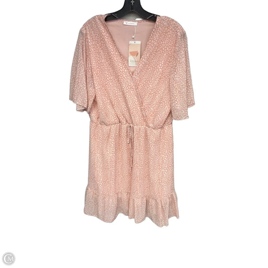 Dress Casual Short By Clothes Mentor In Pink & White, Size: Xl