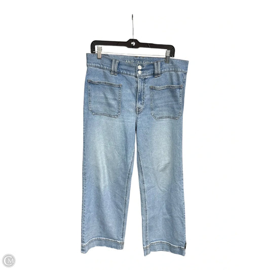 Jeans Cropped By American Eagle In Blue Denim, Size: 10