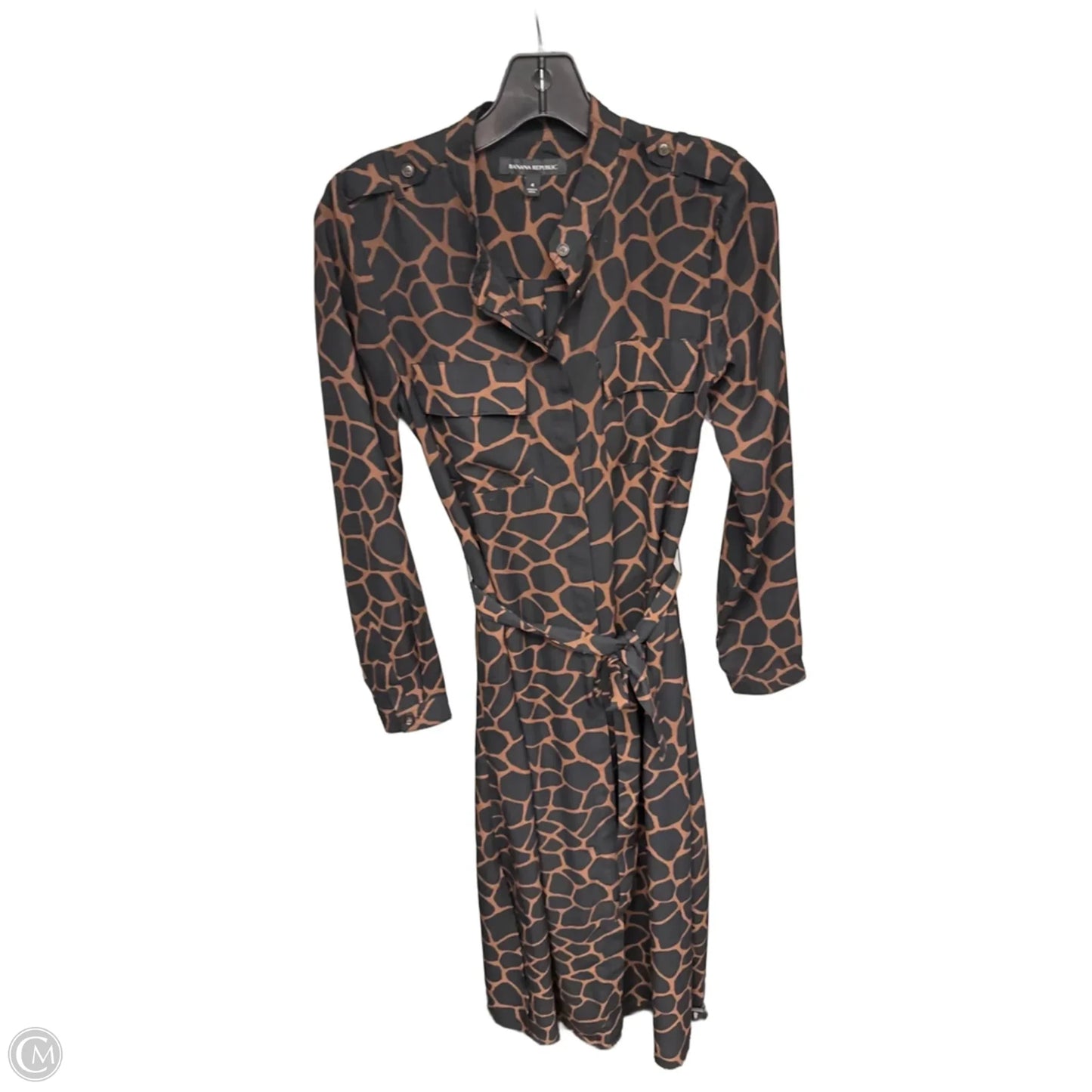 Dress Casual Maxi By Banana Republic In Black & Brown, Size: 4