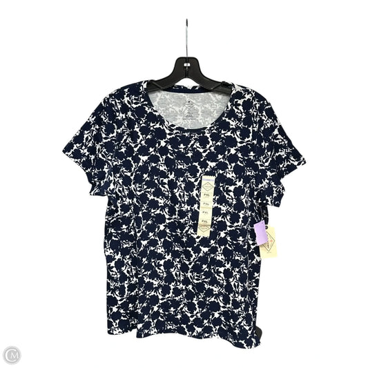 Top Short Sleeve By St Johns Bay In Blue & White, Size: Xlp