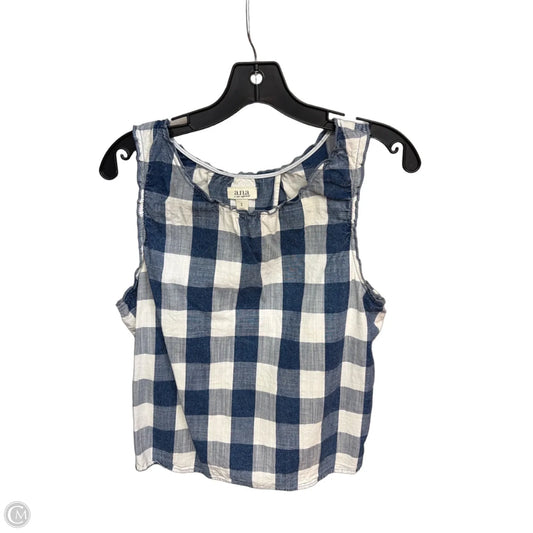 Top Sleeveless By Ana In Blue & White, Size: S