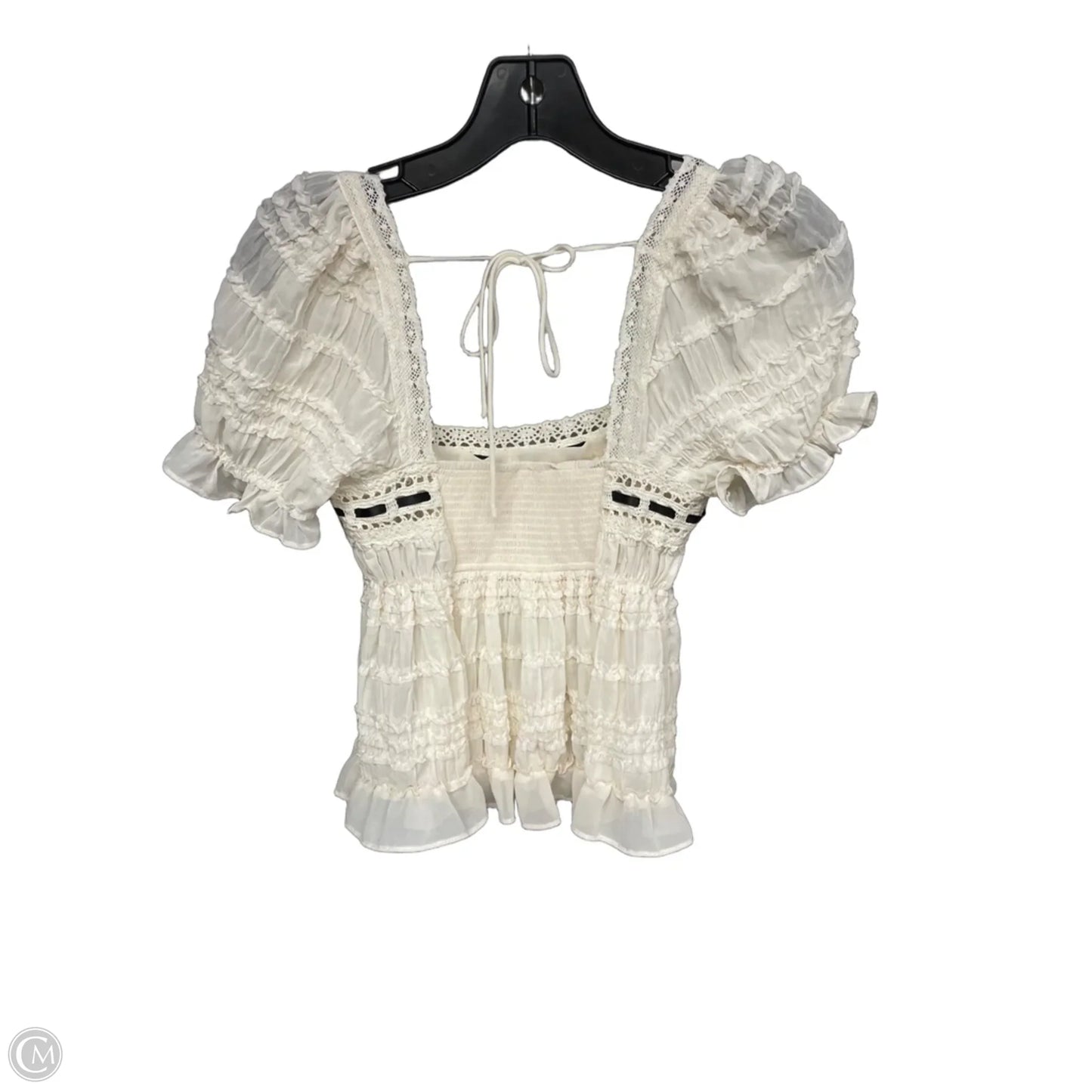 Top Short Sleeve By Kimichi Blue In Cream, Size: Xxs