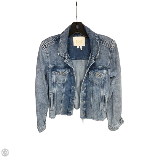 Jacket Denim By Paige In Silver, Size: S