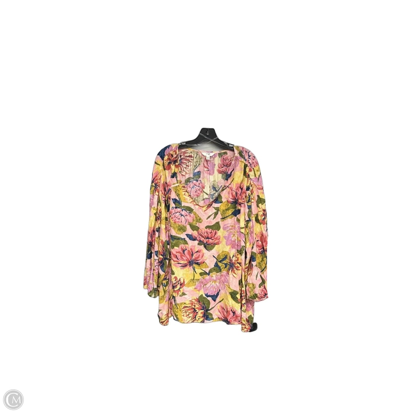Top 3/4 Sleeve By Terra & Sky In Floral Print, Size: 3x