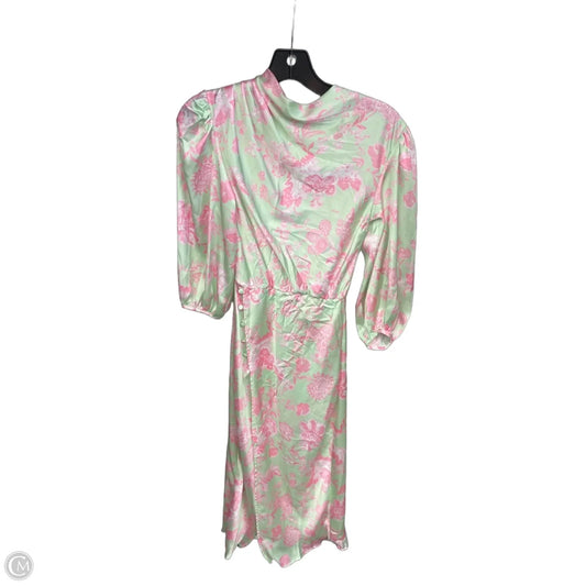 Dress Casual Maxi By Asos In Green & Pink, Size: 0