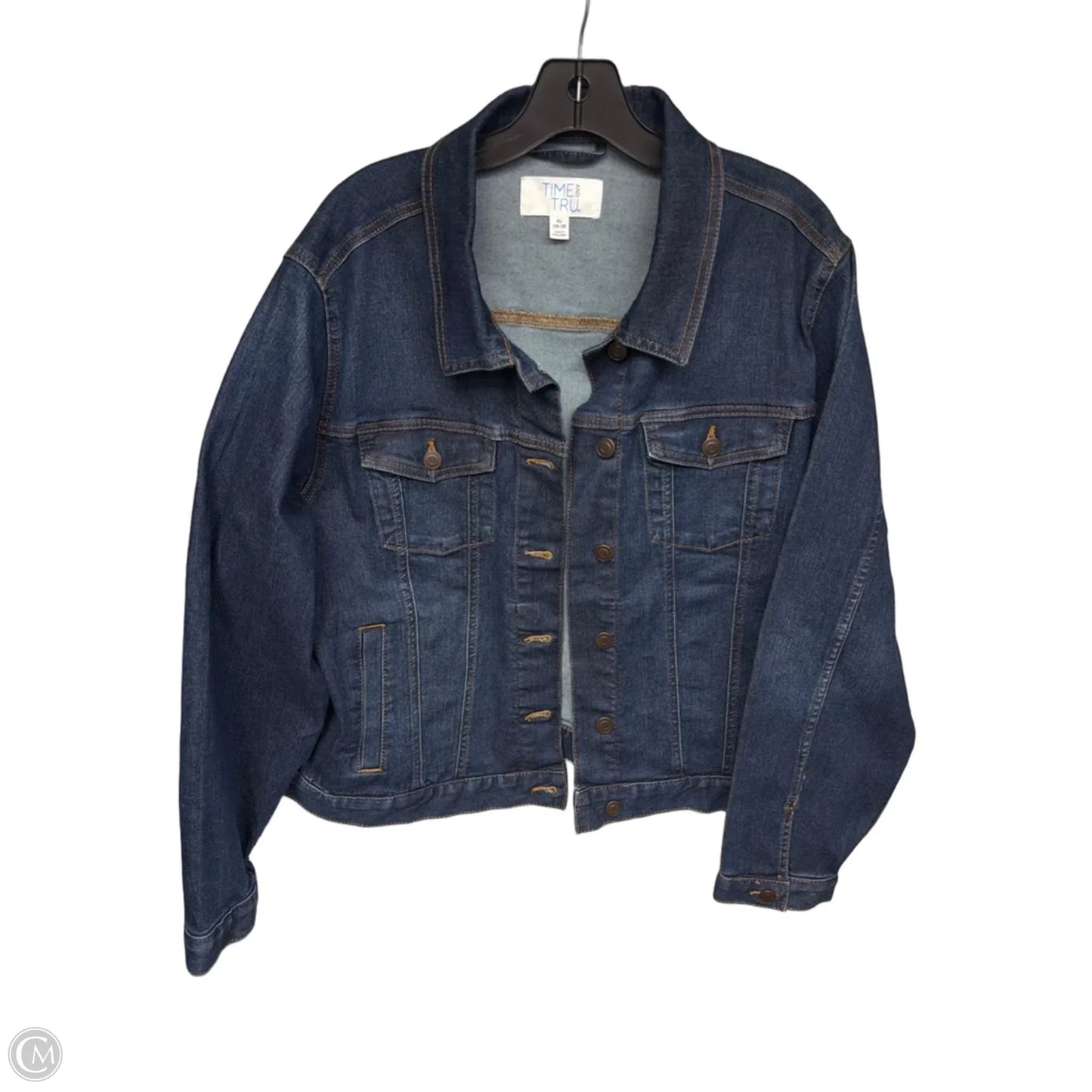 Jacket Denim By Time And Tru In Blue Denim, Size: Xl