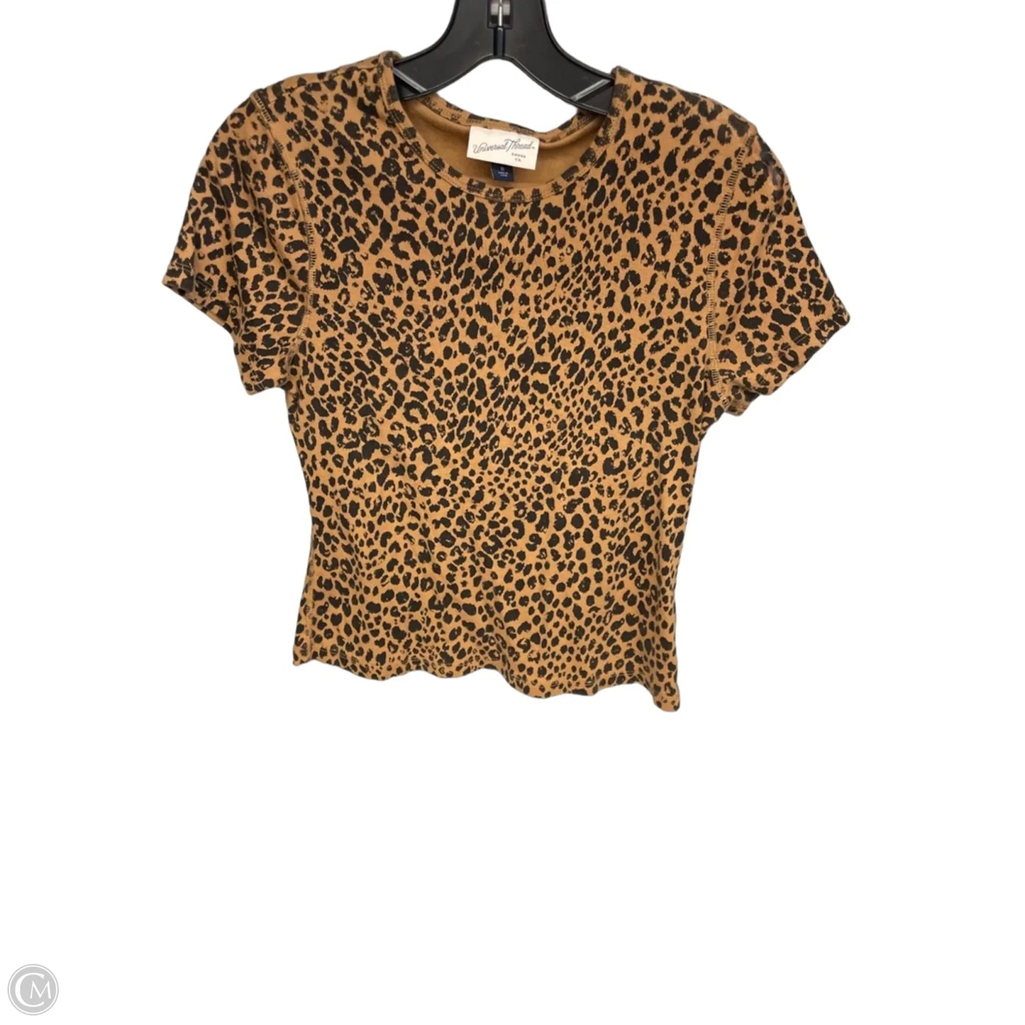 Top Short Sleeve Basic By Universal Thread In Animal Print, Size: M