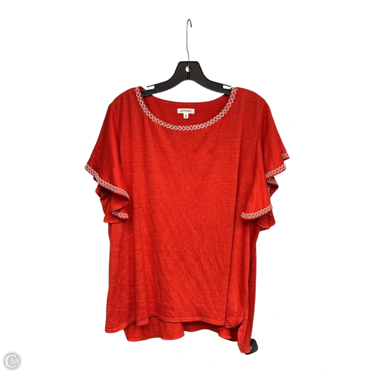 Top Short Sleeve By Max Studio In Orange, Size: 1x