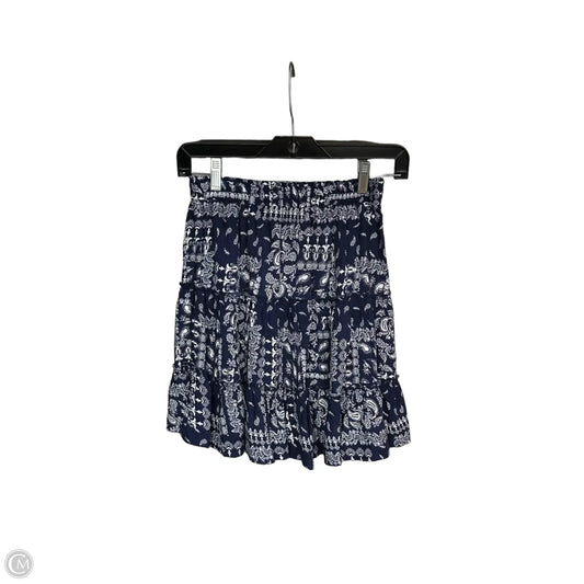 Skirt Mini & Short By Nicole Miller In Blue & White, Size: S