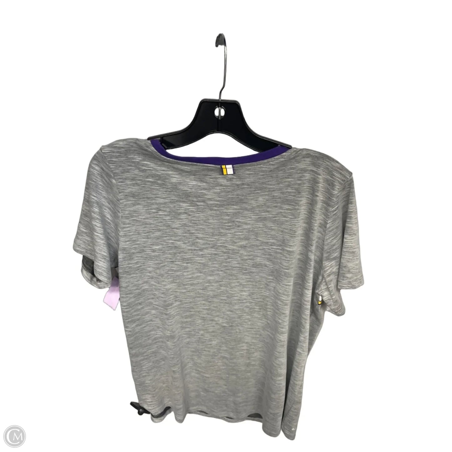 Athletic Top Short Sleeve By Nike Apparel In Grey & Purple, Size: L
