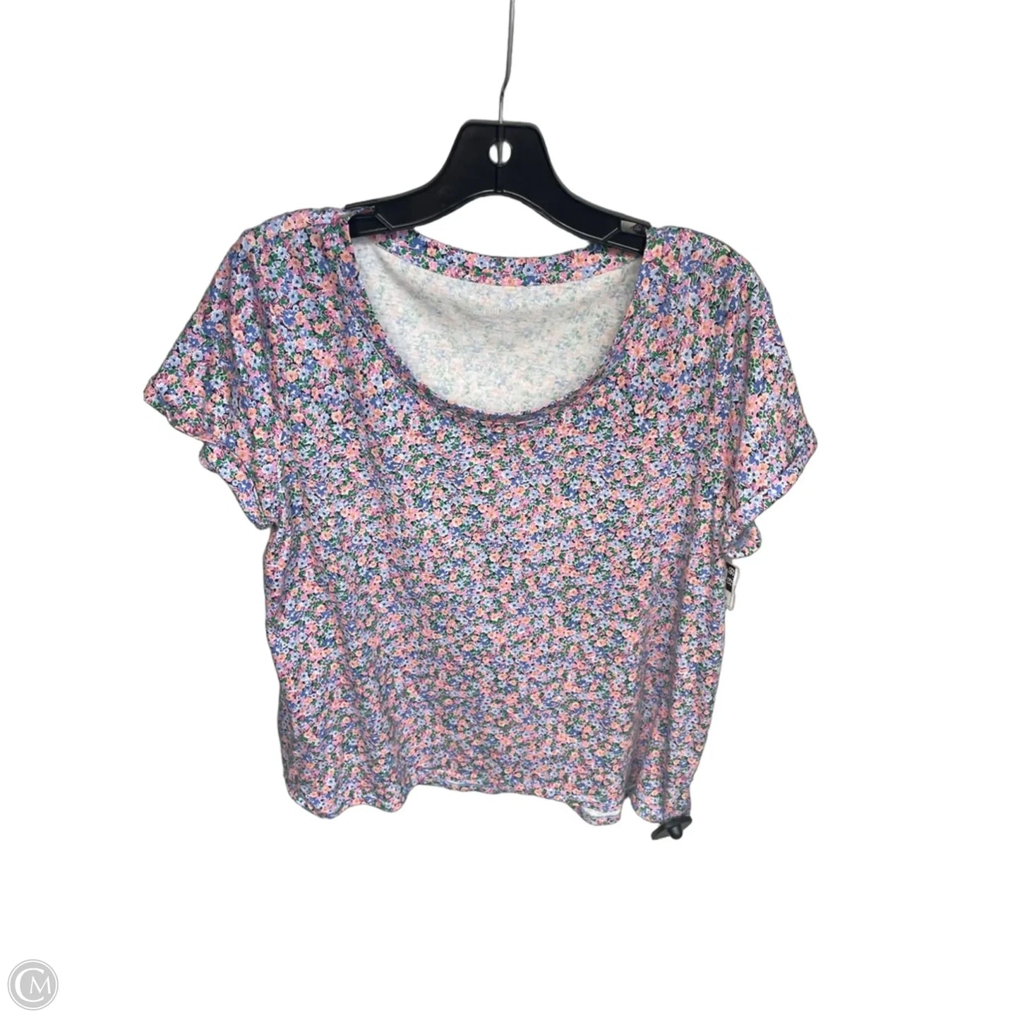 Top Short Sleeve Basic By J. Jill In Floral Print, Size: Mp
