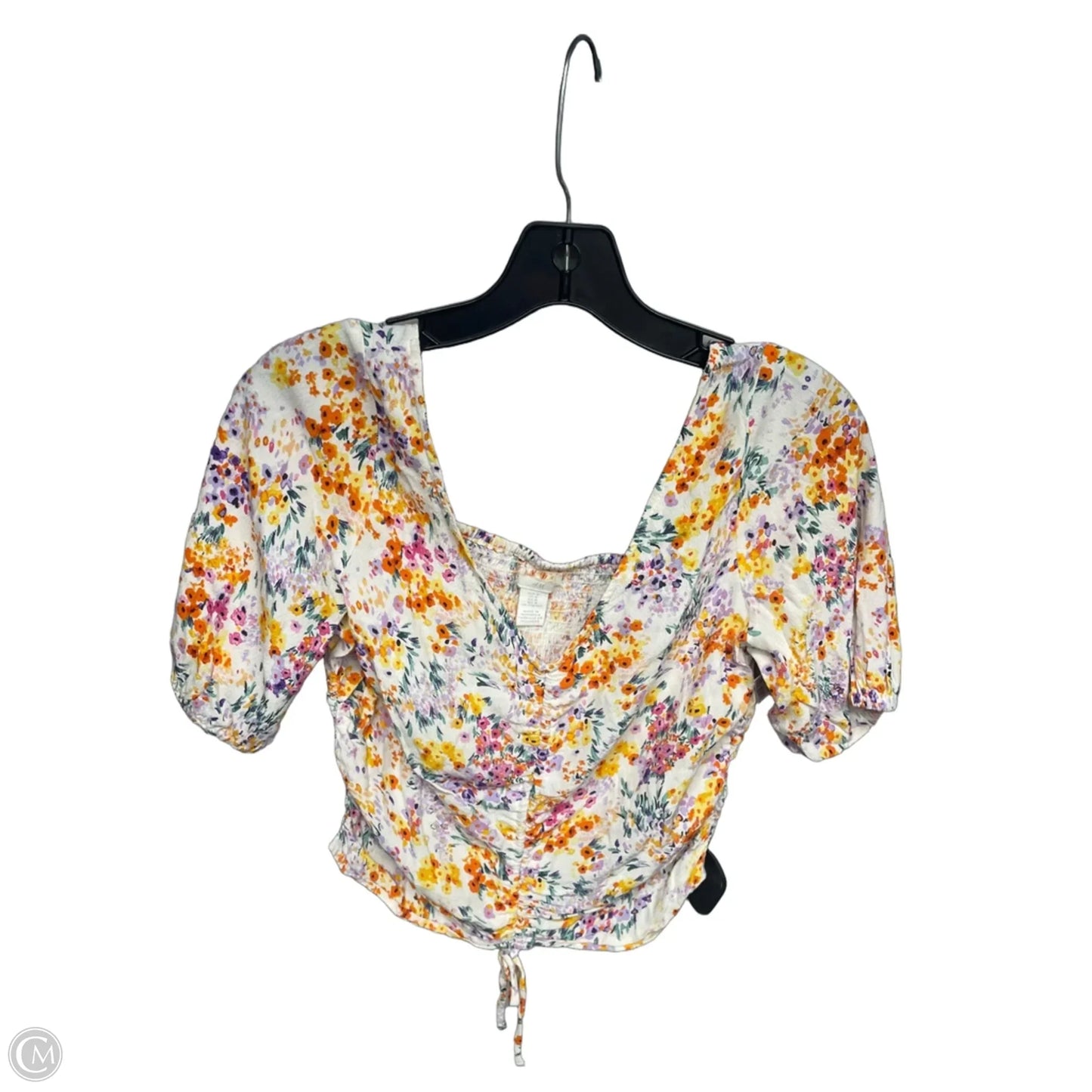Top Short Sleeve By H&m In Floral Print, Size: M