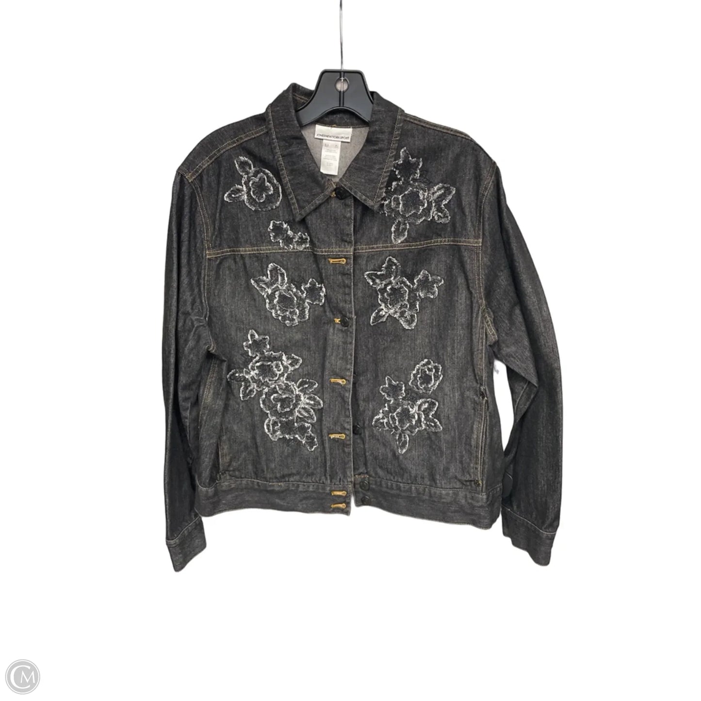 Jacket Denim By Jones New York In Black, Size: Xl