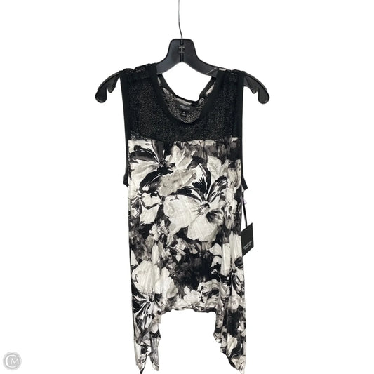 Top Short Sleeve By Simply Vera In Black & White, Size: Xl