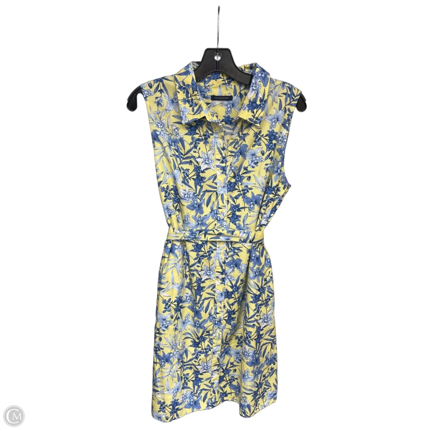Dress Casual Midi By Tommy Hilfiger In Blue & Yellow, Size: 10