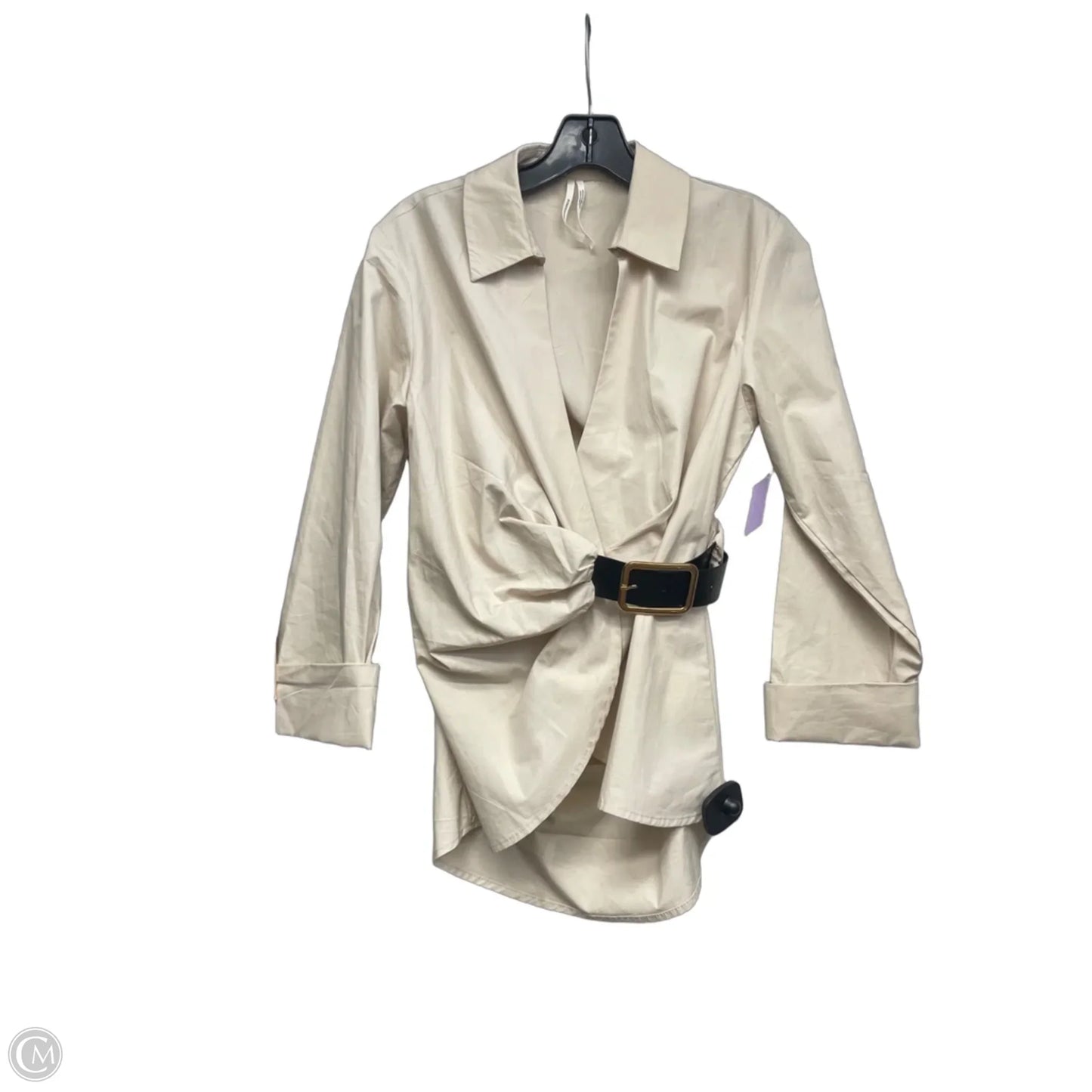 Top Long Sleeve By Anthropologie In Tan, Size: Xs