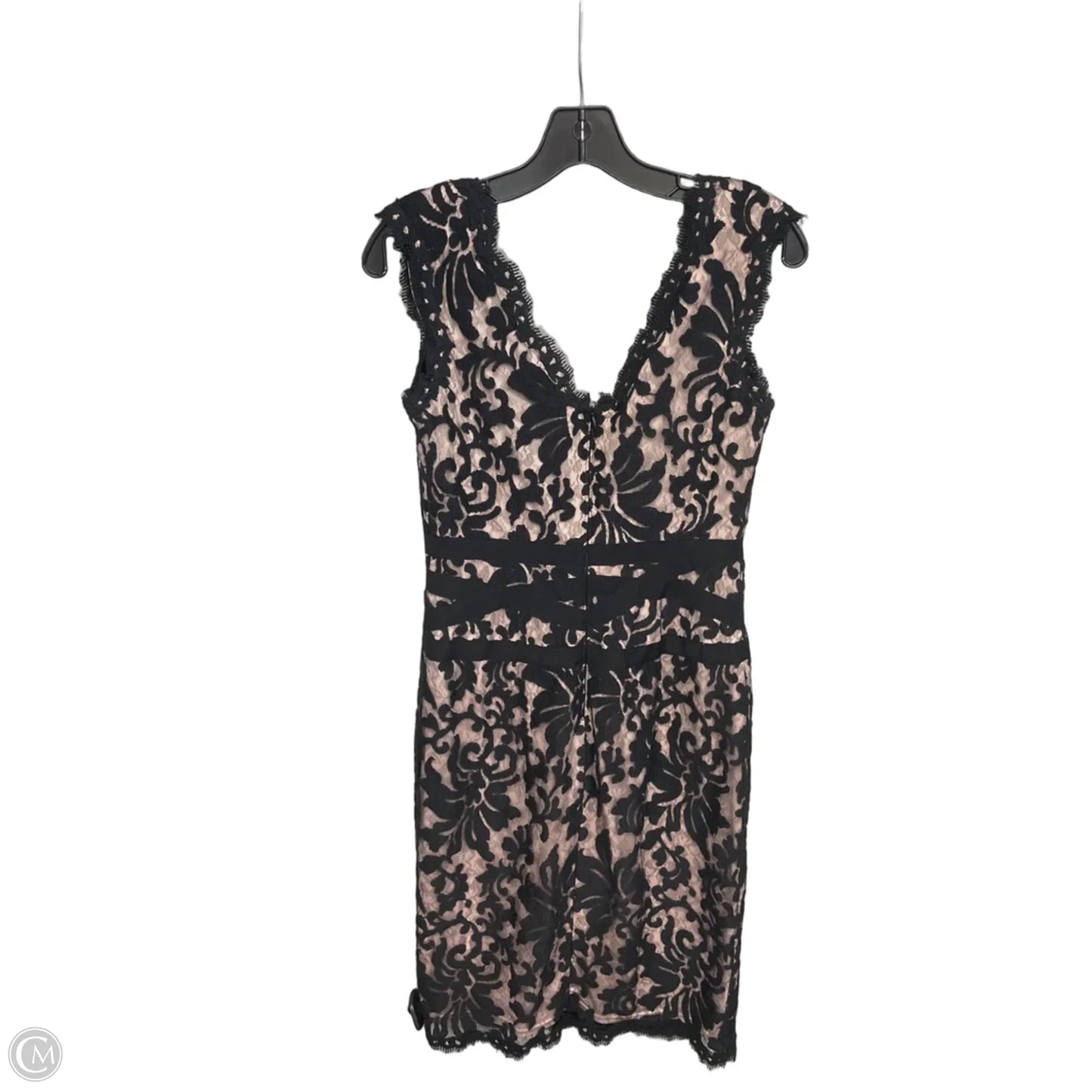 Dress Party Midi By Clothes Mentor In Black & Cream, Size: 8