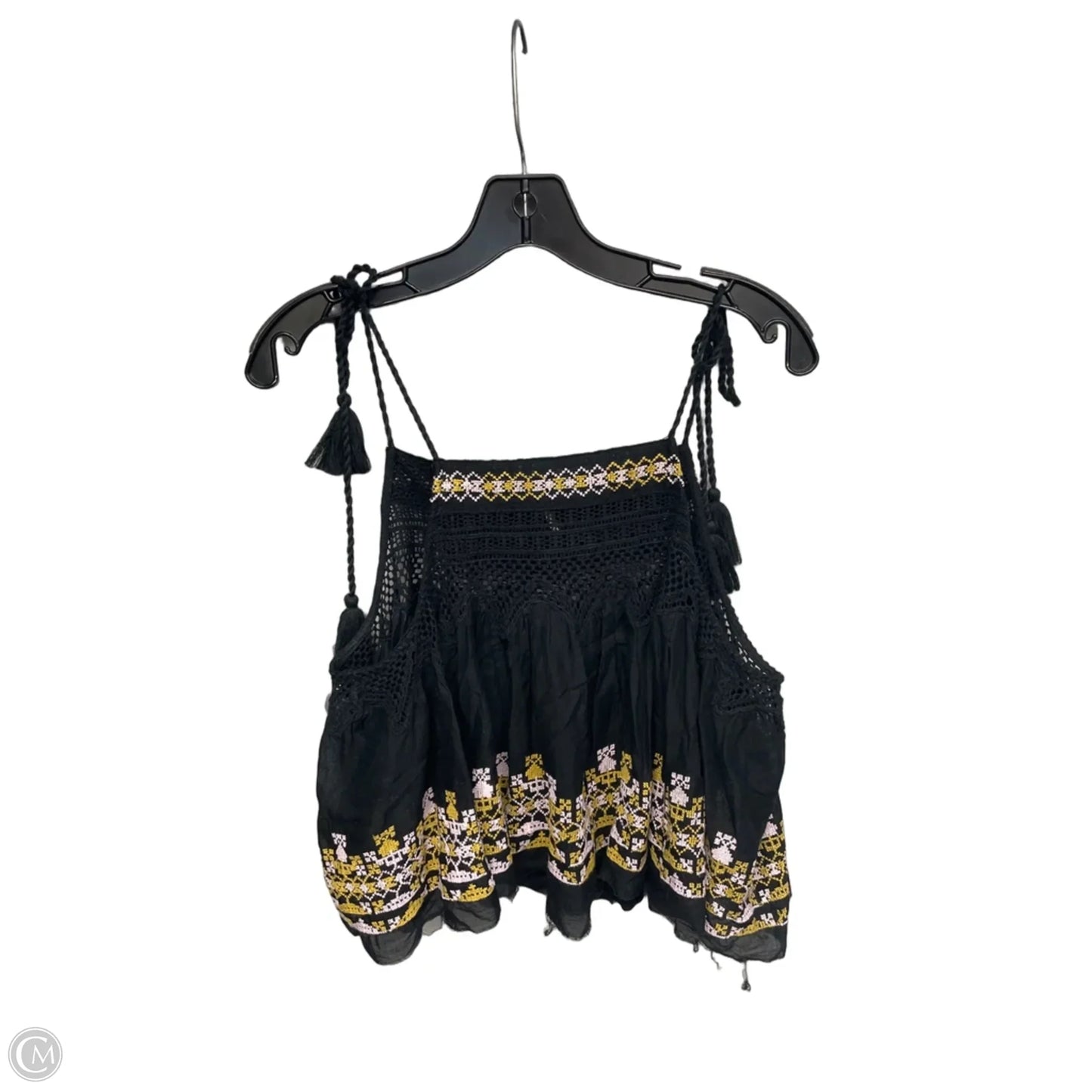 Top Sleeveless By Free People In Black & Yellow, Size: M