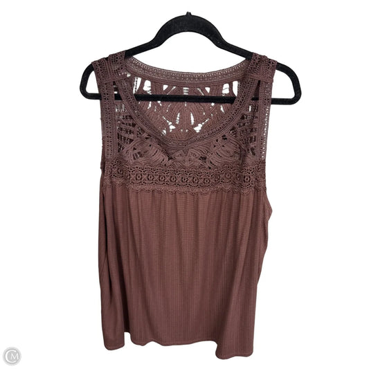 Top Sleeveless By Torrid In Brown, Size: 4x
