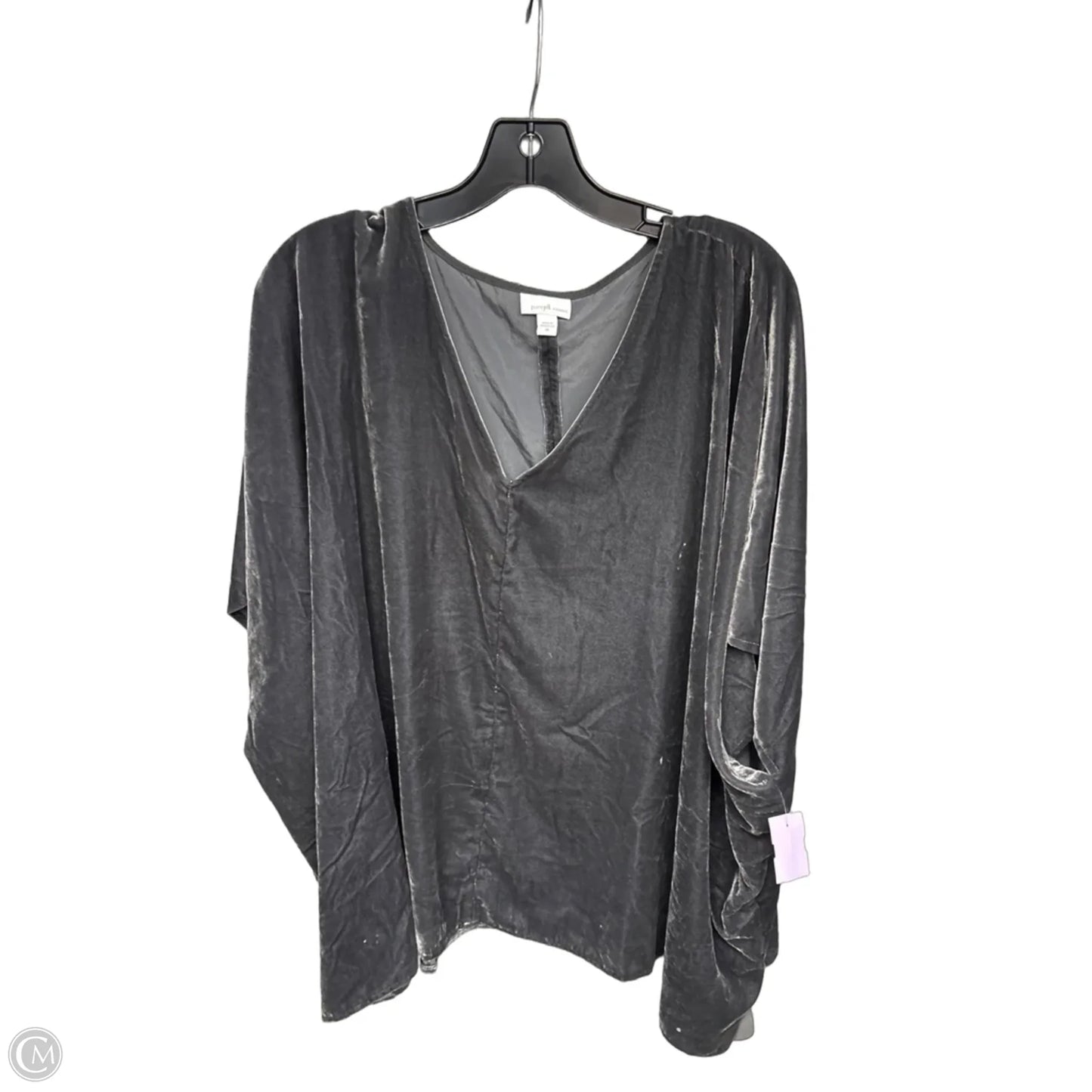 Top Short Sleeve By Pure Jill In Grey, Size: 2x