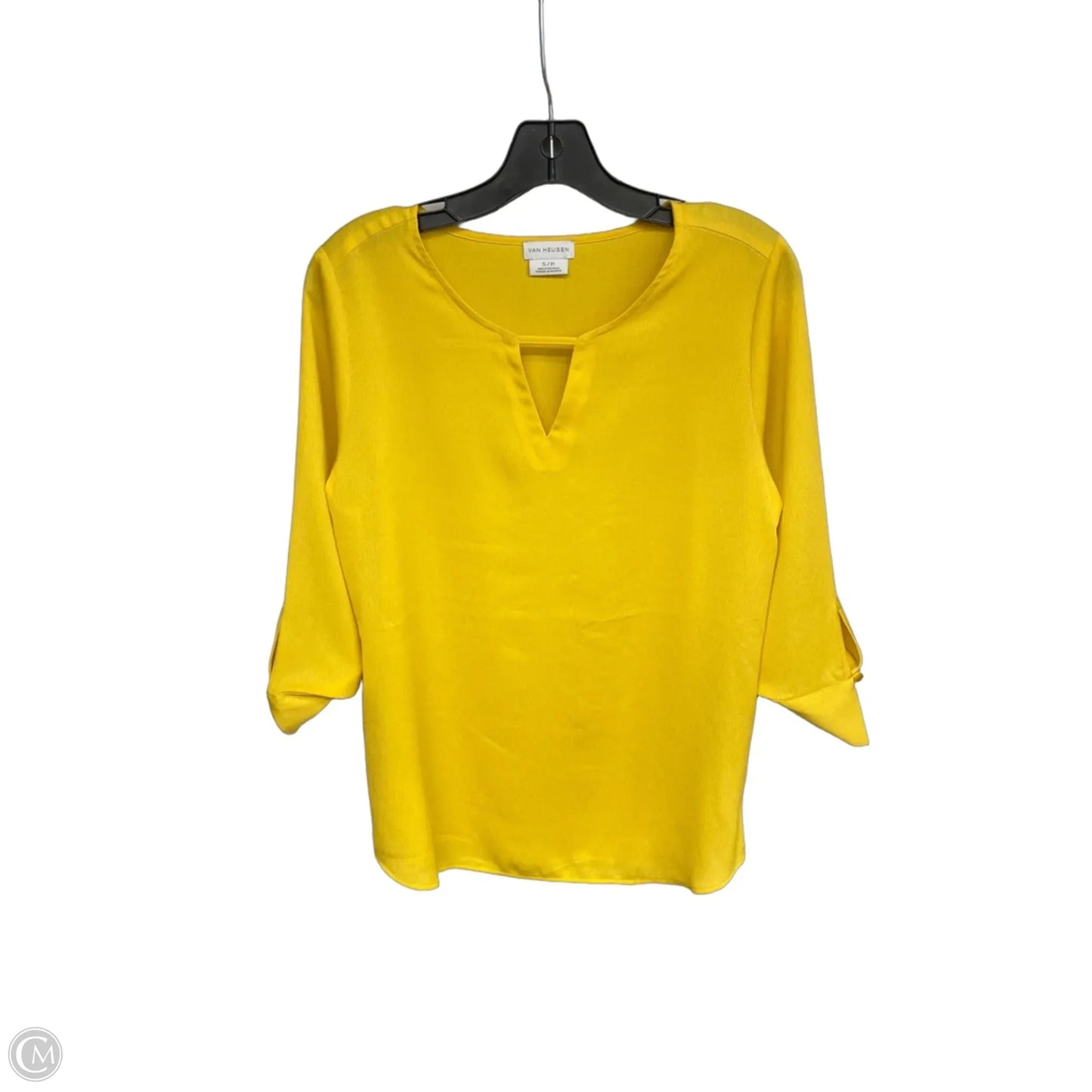 Top Short Sleeve By Van Heusen In Yellow, Size: S