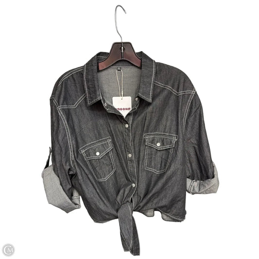 Top Short Sleeve By Clothes Mentor In Black Denim, Size: 2x