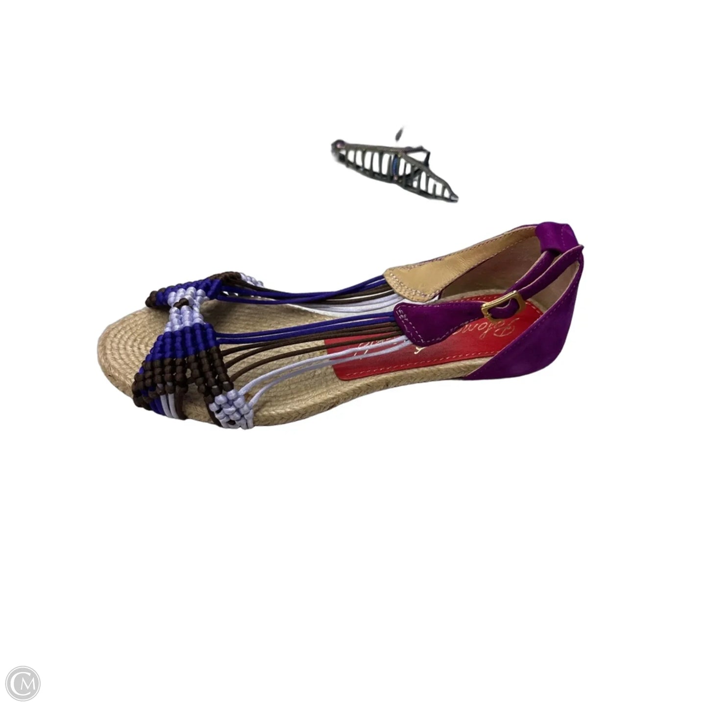 Sandals Flats By Clothes Mentor In Purple & Tan, Size: 6
