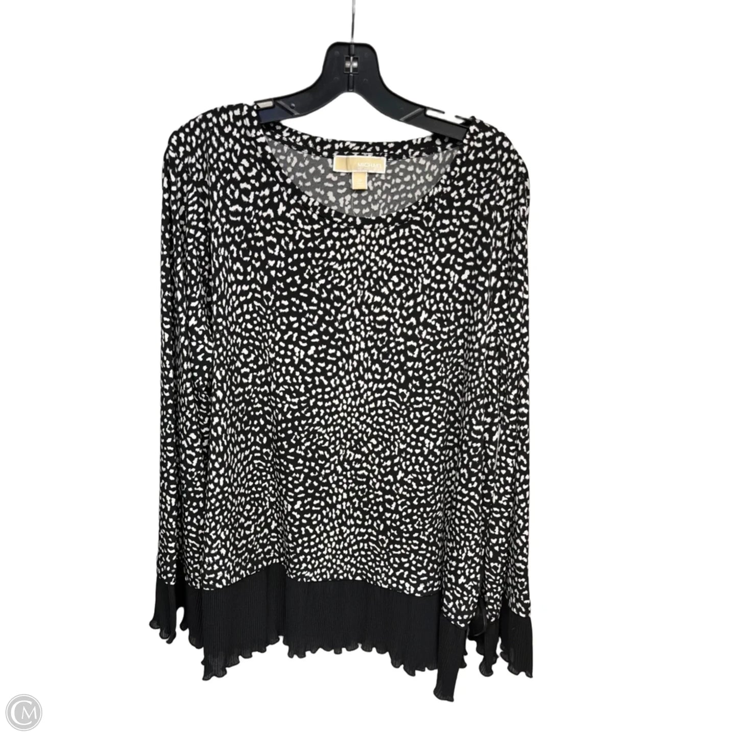 Top Long Sleeve By Michael By Michael Kors In Black & White, Size: 2x