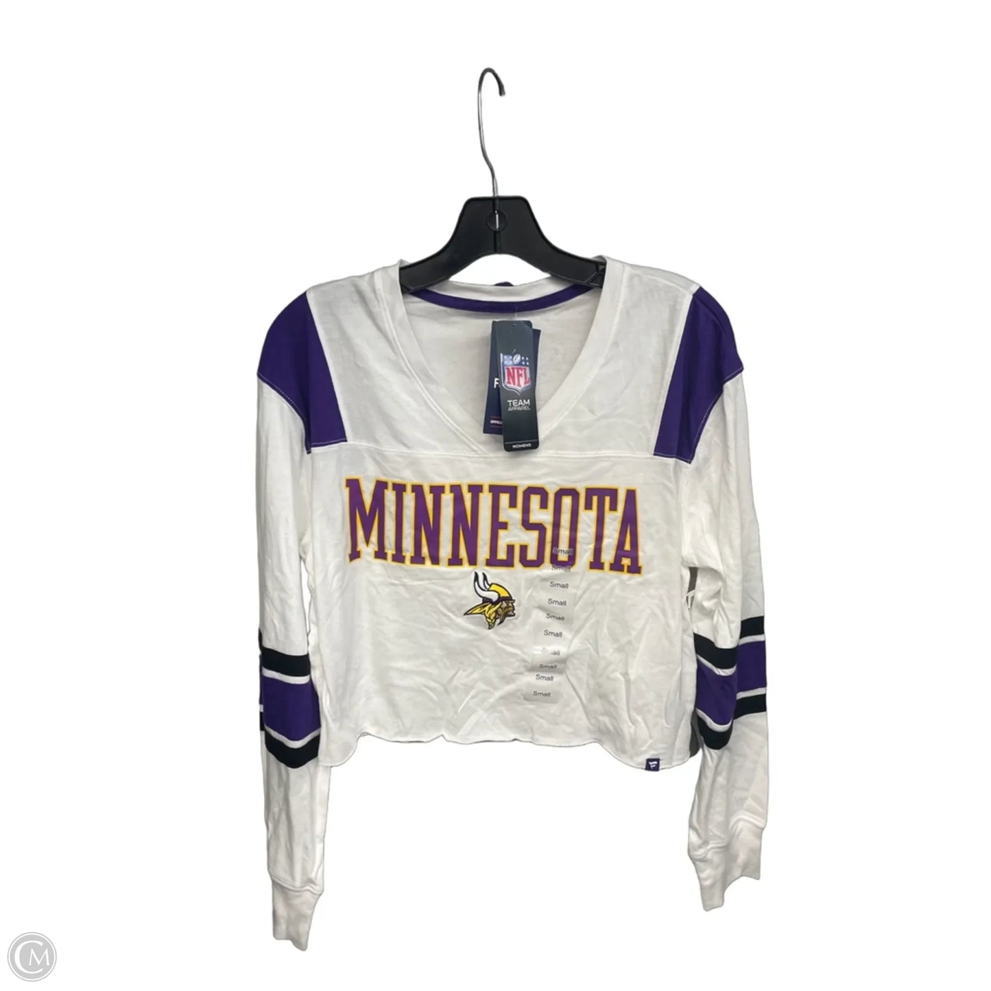 Athletic Top Long Sleeve Crewneck By Fanatics In Purple & White, Size: S