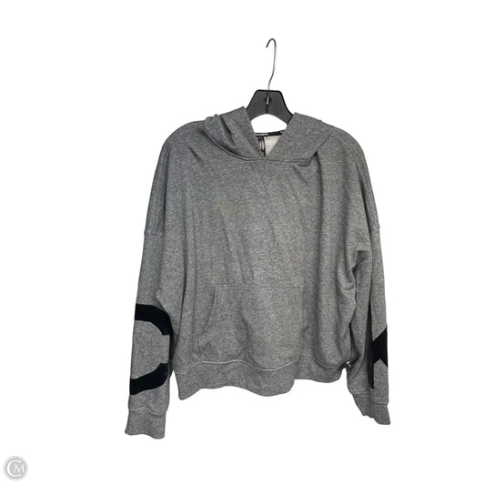 Athletic Sweatshirt Hoodie By Calvin Klein In Grey, Size: L
