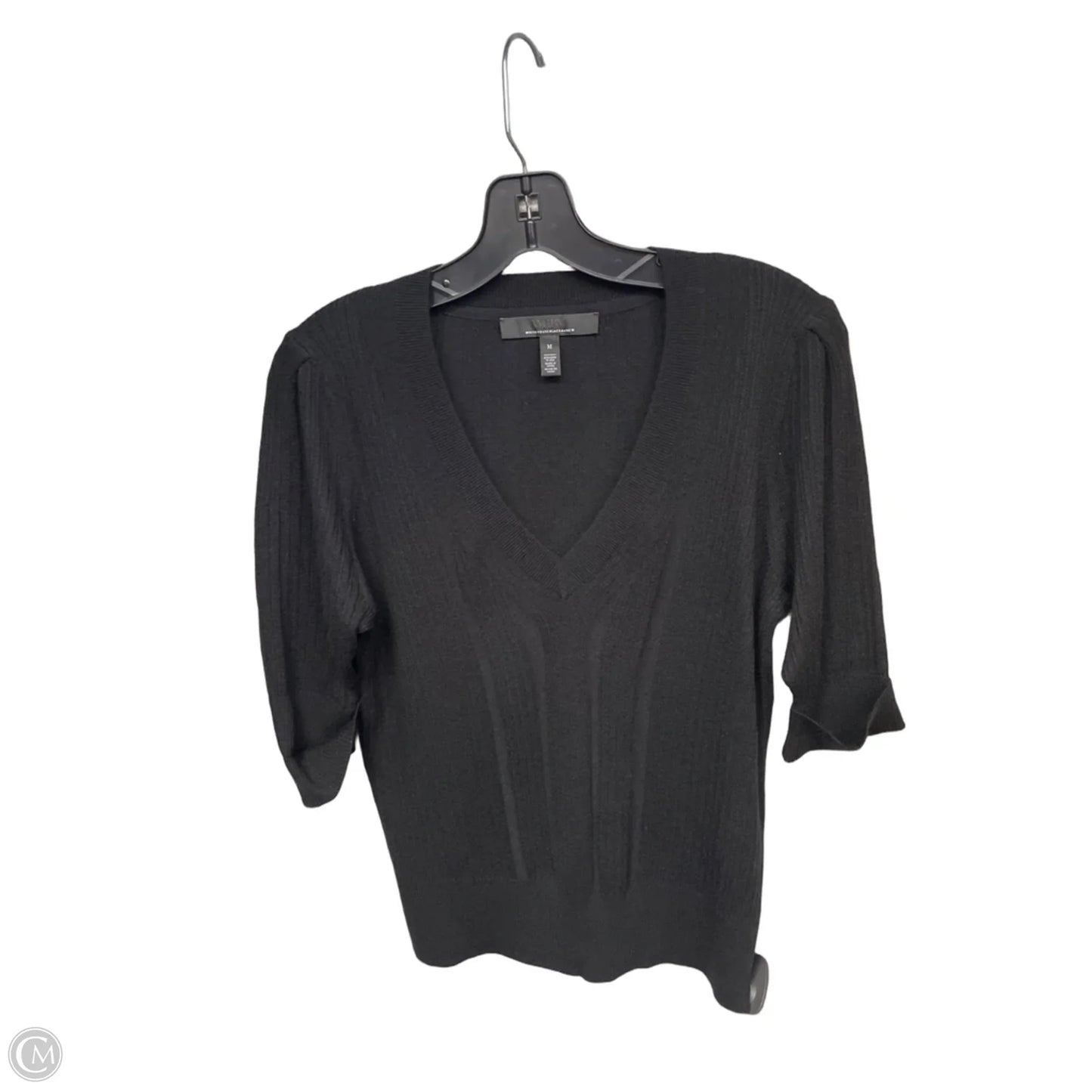 Top Short Sleeve By White House Black Market In Black, Size: M