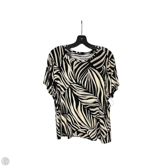 Top Short Sleeve Basic By Nine West In Black & Tan, Size: Xxl
