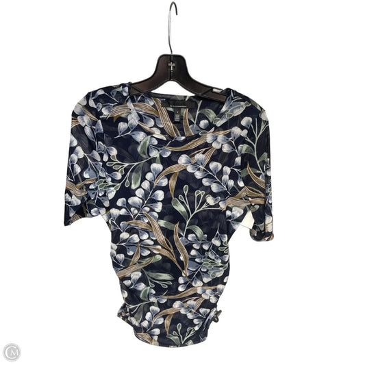 Top Short Sleeve By White House Black Market In Floral Print, Size: S