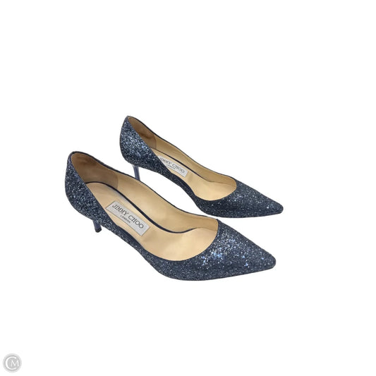 Shoes Luxury Designer By Jimmy Choo In Blue, Size: 9