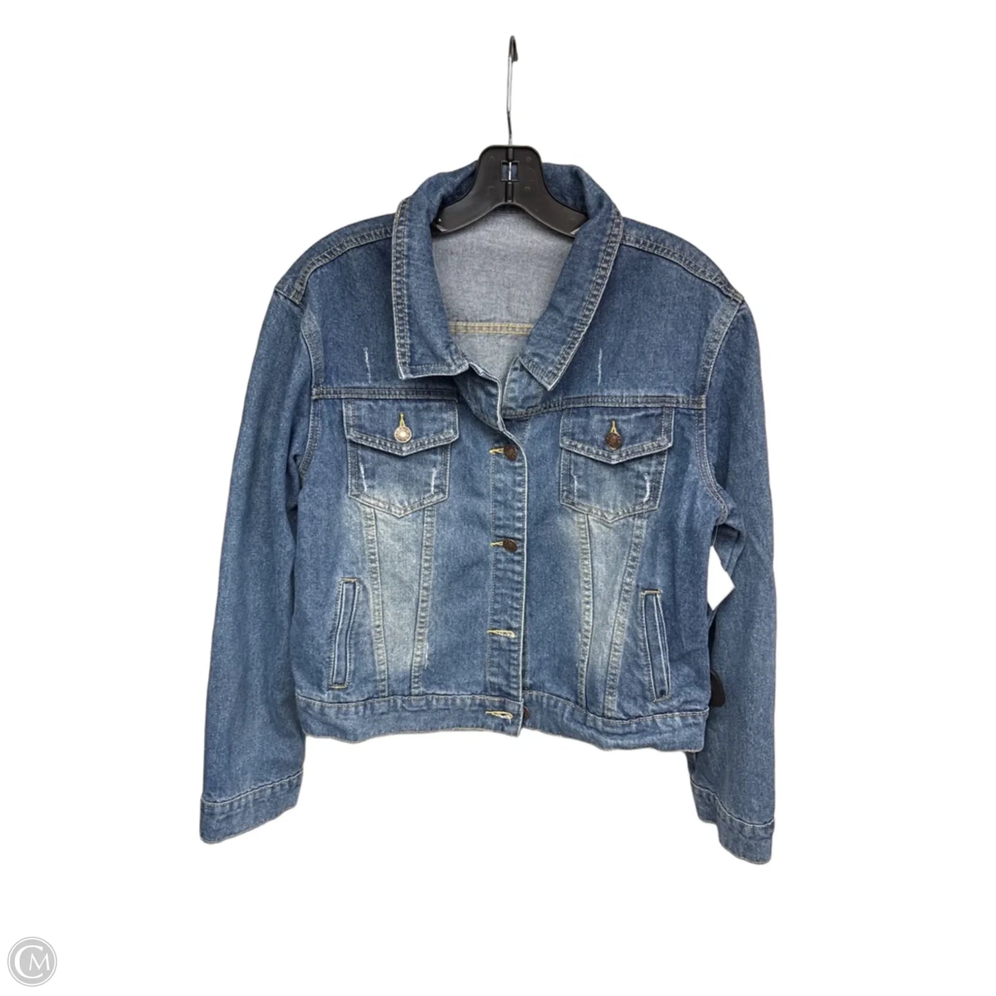 Jacket Denim By Clothes Mentor In Blue Denim, Size: L