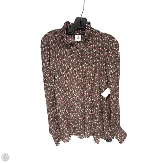 Top Long Sleeve By Cabi In Floral Print, Size: M