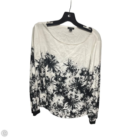 Top Long Sleeve By Ann Taylor In Black & White, Size: L