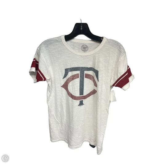 Athletic Top Short Sleeve By Clothes Mentor In White, Size: L