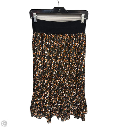 Skirt Midi By Clothes Mentor In Black & Orange, Size: S