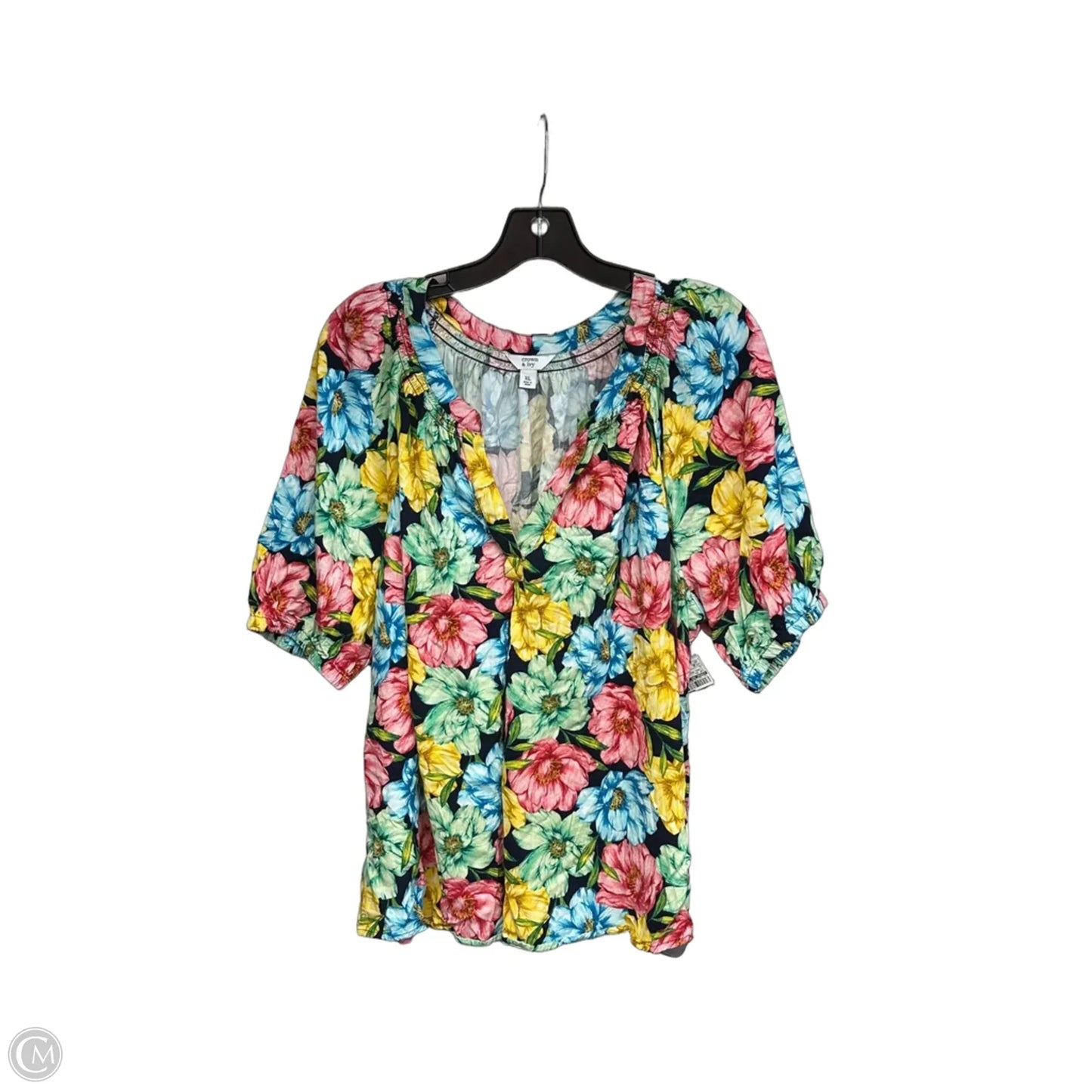 Top Short Sleeve By Crown And Ivy In Floral Print, Size: Xl