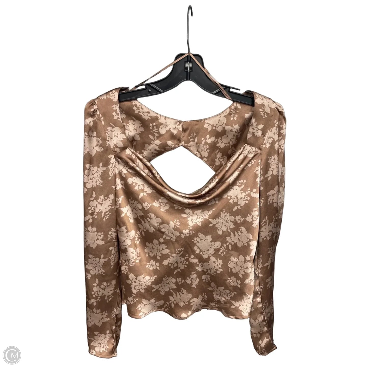 Top Long Sleeve By Astr In Brown, Size: M