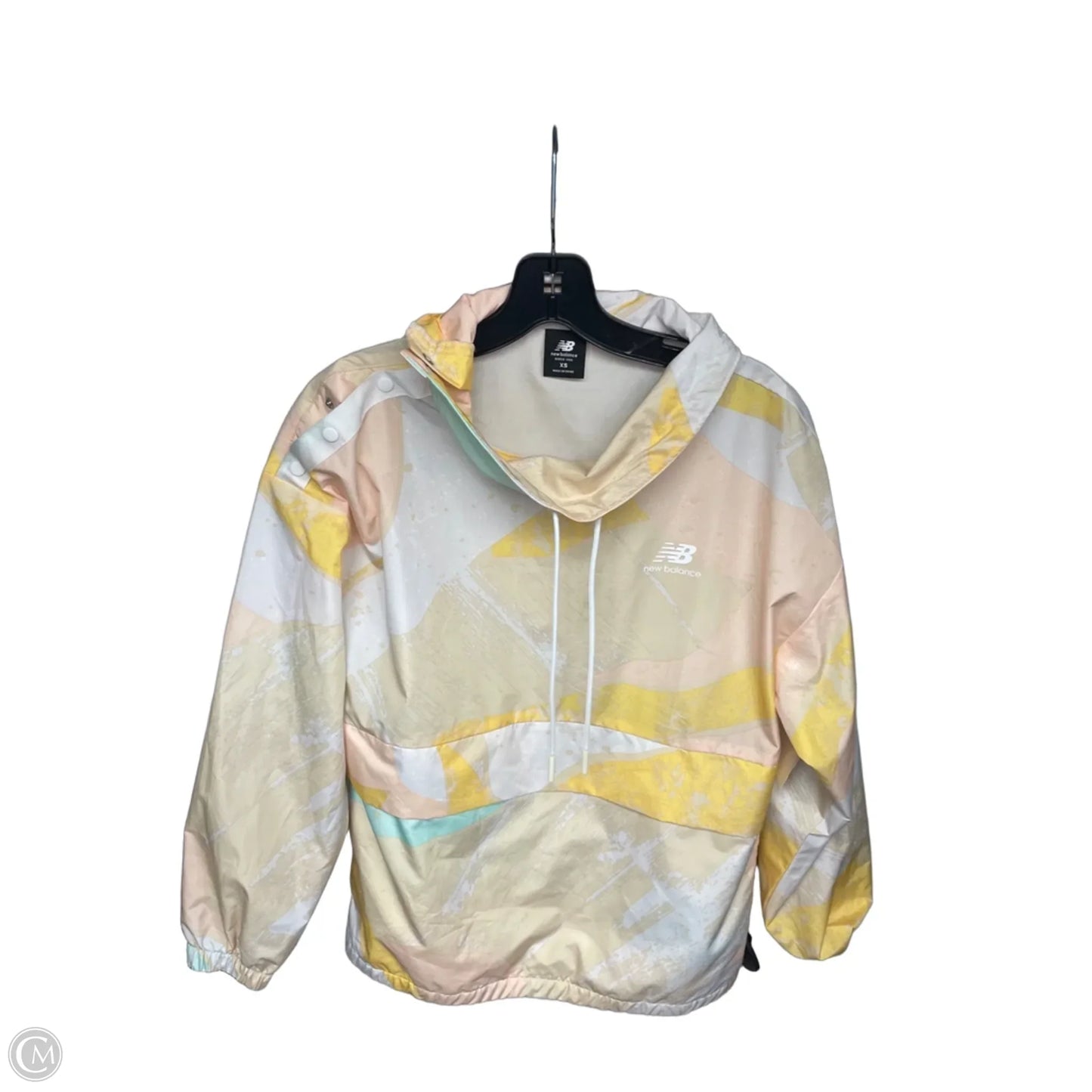 Athletic Jacket By New Balance In White & Yellow, Size: Xs