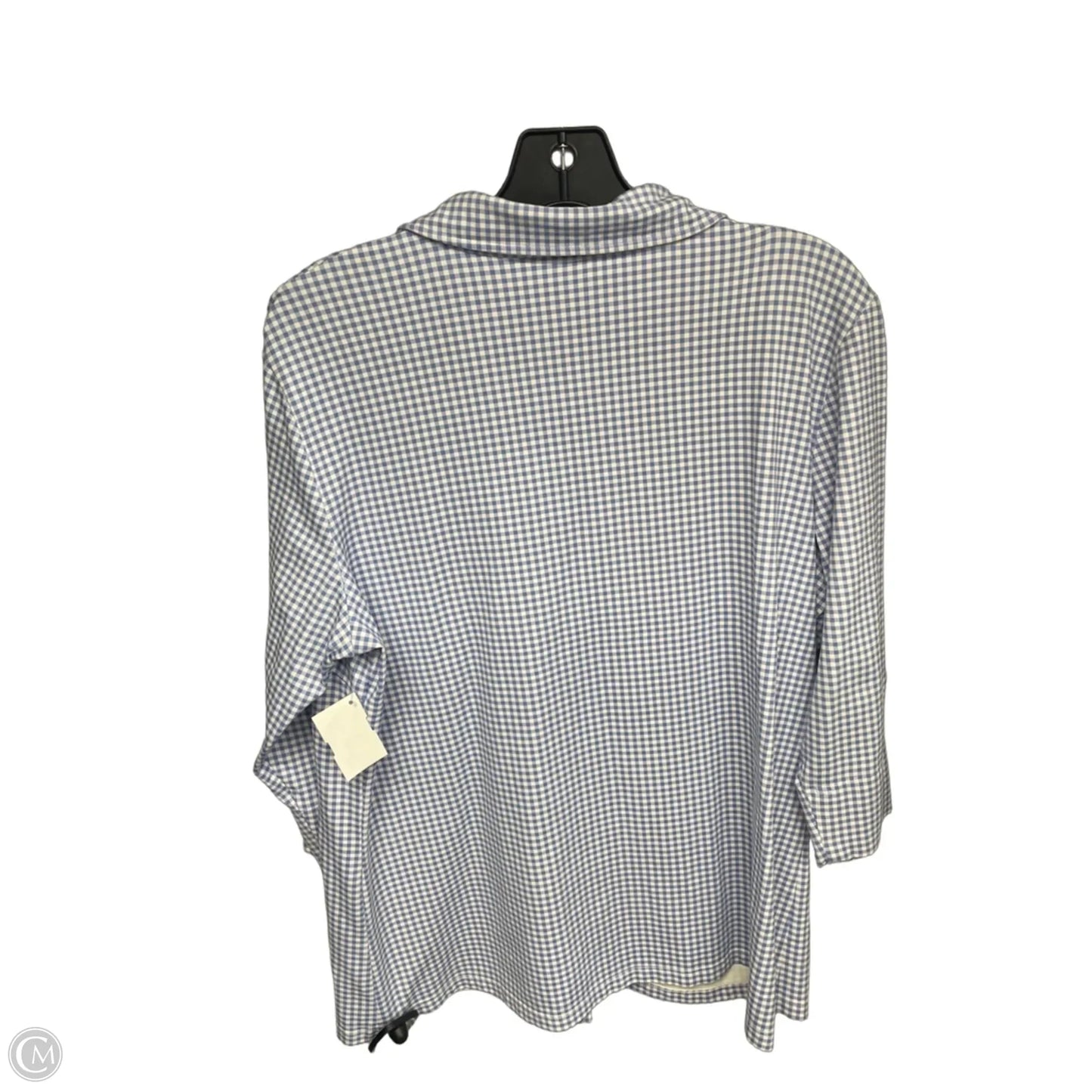 Top Long Sleeve By J Mclaughlin In Blue & White, Size: Xl