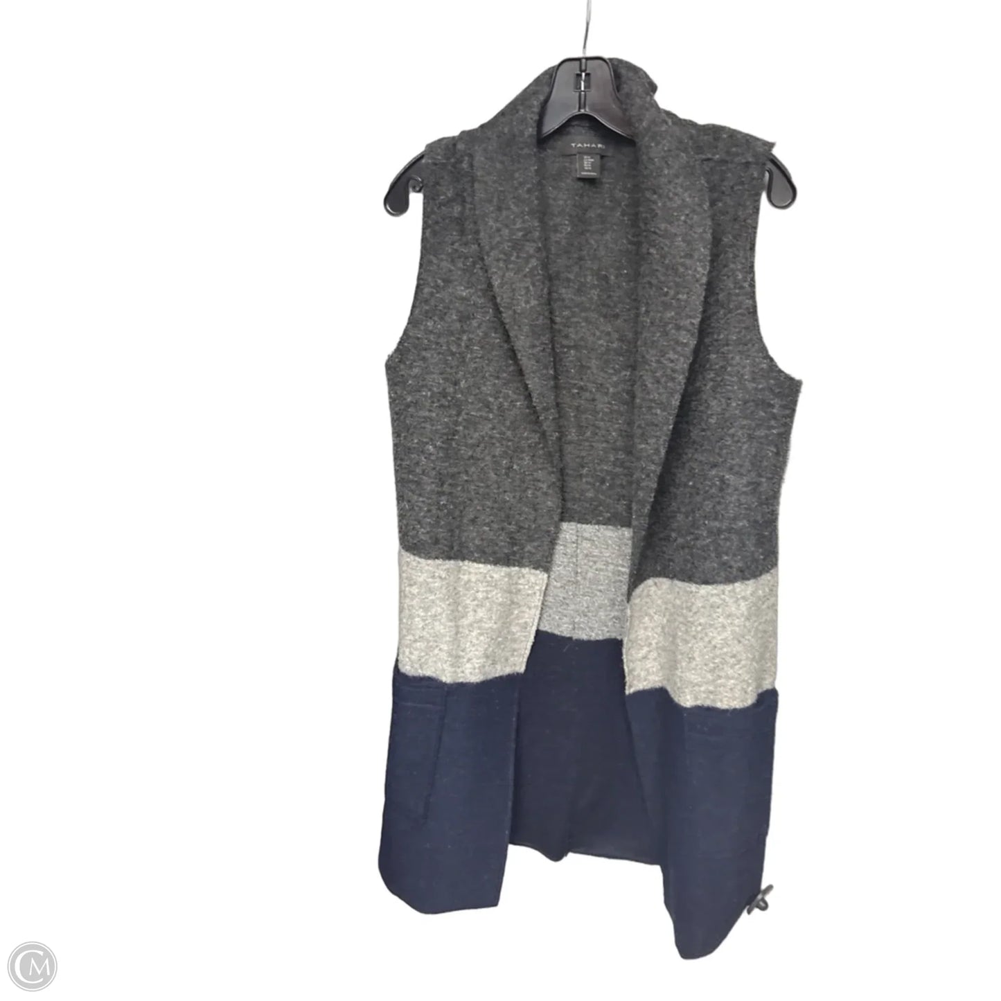 Vest Other By Tahari In Blue & Grey, Size: M